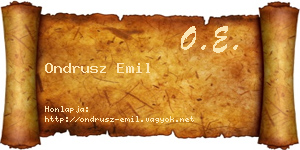 Ondrusz Emil névjegykártya